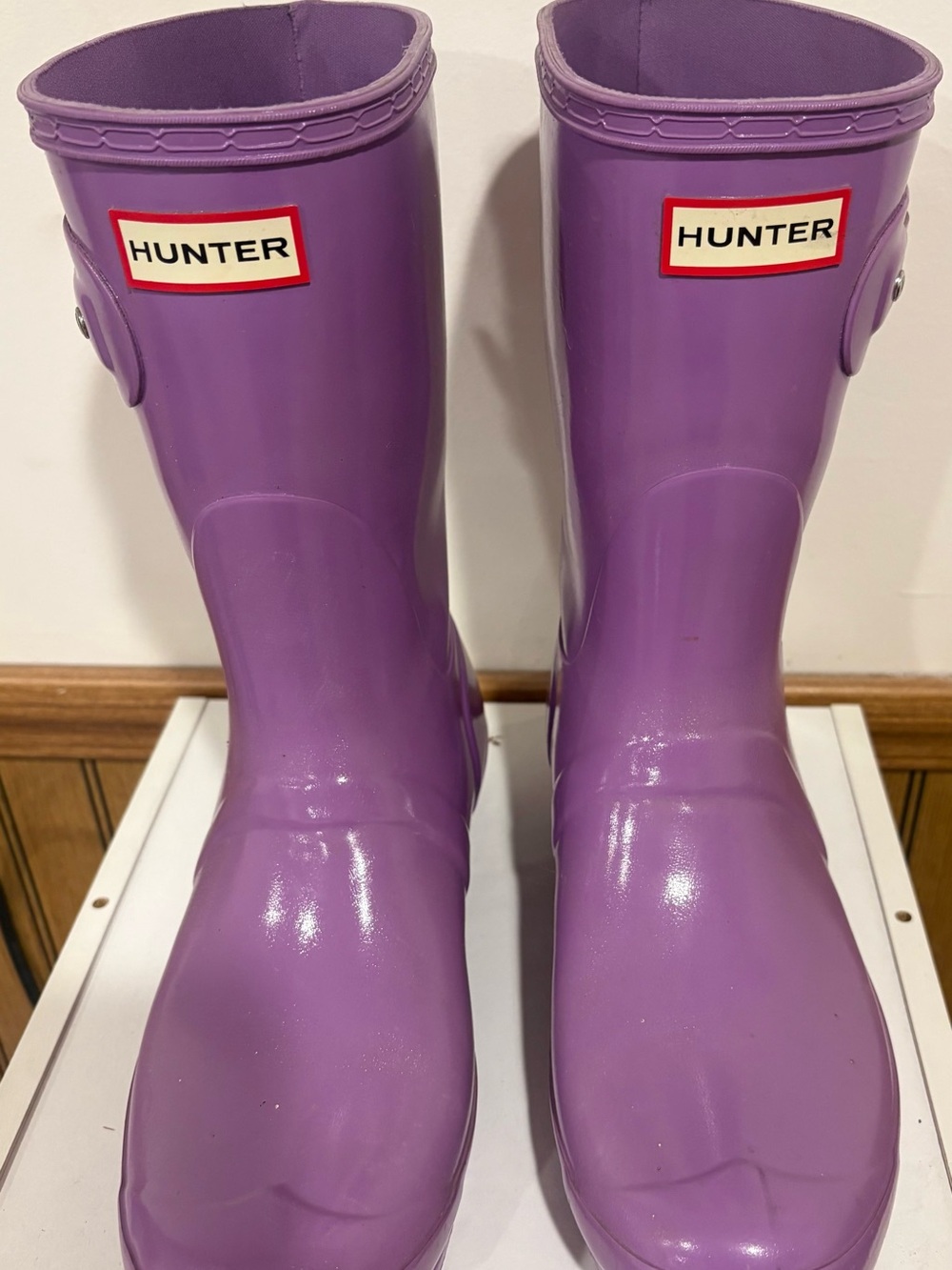 Hunter Gloss Purple Tall Rain Boots